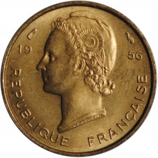 French West Africa 5 francs 1956, BU, "French colony (1944 - 1958)"