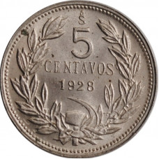 Chile 5 centavos 1928 So, BU, "Republic of Chile (1899 - 1959)"