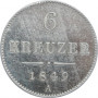 Austria 6 kreuzer 1849 A, UNC, "Austrian Empire (1806 - 1857)"