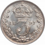 Great Britain (Maundy) 3 pence 1897, NGC MS63, "Queen Victoria (1838 - 1901)"