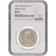 Great Britain 1/2 crown 1887, NGC MS62, "Queen Victoria (1838 - 1901)"