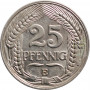 Germany 25 pfennig 1911 E, XF, "German Empire (1871 - 1922)"