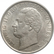 Hessen-Darmstadt 1 gulden 1842, UNC, "Grand Duke Louis II (1830 - 1848)"