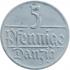 Danzig 5 pfennig 1923, AU, "Free City of Danzig (1923 - 1939)"