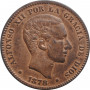 Spain 10 centimos 1878 OM, AU, "King Alfonso XII (1875 - 1885)"