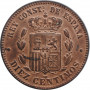 Spain 10 centimos 1878 OM, AU, "King Alfonso XII (1875 - 1885)"