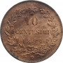 Italy 10 centesimi 1894 BI, NGC MS63 RB, "King Umberto I (1878 - 1900)"
