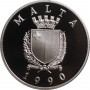 Malta 5 Lira 1990, PROOF, "Papstbesuch"