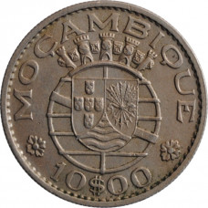 Mozambique 10 escudos 1970, XF, "Portuguese colony (1935 - 1974)"