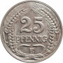 Germany 25 pfennig 1910 E, XF, "German Empire (1871 - 1922)"