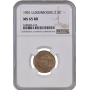 Luxemburg 2 1/2 Centimes 1901,  NGC MS65 RB, "Großherzogtum Luxemburg (1854 - 1917)" Top Pop