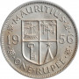 Mauritius 1 rupee 1956, BU, "Queen Elizabeth II (1953 - 1986)"