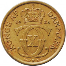 Denmark 1/2 krone 1926 HCN, XF, "King Christian X (1912 - 1947)"