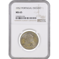 Portugal 1 Escudo 1952, NGC MS65, "Portugiesische Republik (1911 - 1969)"