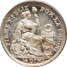 Peru 1/2 dinero 1912 FG, UNC PL, "República del Perú (1863 - 1917)"