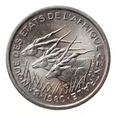 Central Africa (BEAC) 50 francs 1980 A, BU, "Central African CFA franc (1973 - 2019)"