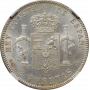 Spain 2 pesetas 1905 SMV, NGC MS62, "King Alfonso XIII (1886 - 1931)"