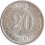 Germany 20 pfennig 1876 F, UNC, "German Empire (1871 - 1922)"