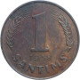 Latvia 1 santims 1938, AU, "First Republic (1922 - 1940)"