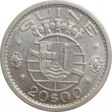 Guinea-Bissau 20 Escudos 1952, UNC, "Portugiesische Kolonie (1933 - 1974)"