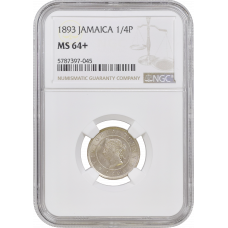 Jamaica 1 farthing 1893, NGC MS64+, "Queen Victoria (1869 - 1901)"