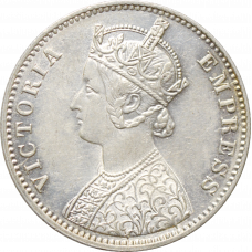 India - British 1 rupee 1900 B, AU, "Queen Victoria (1862 - 1901)"