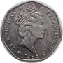 Isle of Man 50 pence 1986 AB, UNC, "Queen Elizabeth II (1970 - 2021)"