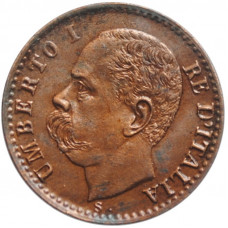 Italy 1 centesimo 1900 R, AU, "King Umberto I (1878 - 1900)"