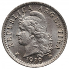 Argentina 5 centavos 1939, BU, "Argentine Peso (1881 - 1969)"