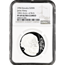 Slovakia 200 korun 1994, NGC PF69 UC, "100th An. - Birth of Janko Alexy" Top Pop