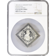 Hungary 1 thaler 1896 KB UP, NGC PF64 KLIPPE RESTRIKE, "Franz Joseph Millennium"