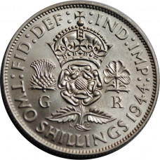 Great Britain 2 shillings (florin) 1944, UNC, "King George VI (1937 - 1952)"