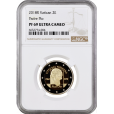 Vatican City 2 euro 2018, NGC PF69 UC, "50 Anniversary - Death of Padre Pio"