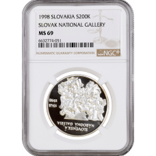 Slovakia 200 korun 1998, NGC MS69, "Slovak National Gallery" Top Pop