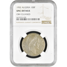 Algeria 100 francs 1952, NGC UNC Details, "French colony (1949 - 1956)"