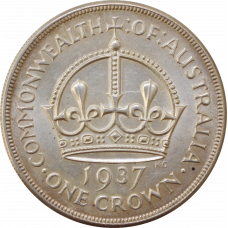 Australia 1 crown 1937, UNC, "King George VI (1937 - 1952)"