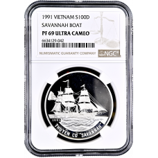 Vietnam 100 dong 1991, NGC PF69 UC, "Steamboat "Savannah" Top Pop