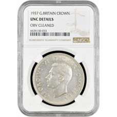 Great Britain 1 crown 1937, NGC UNC Details, "Coronation of King George VI"