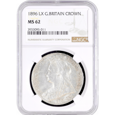 Great Britain 1 crown 1896 LX, NGC MS62, "Queen Victoria (1838 - 1901)"