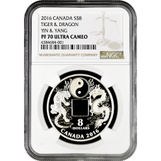 Canada 8 dollars 2016, NGC PF70 UC, "Yin and Yang" Top Pop