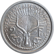 French Somaliland 2 francs 1959 г., BU, "French colony (1948 - 1965)"