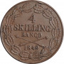 Sweden 4 skilling banco 1849, XF, "King Oscar I (1844 - 1859)"