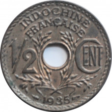 Indochina 1/2 centieme 1935, UNC, "French Indochina (1885 - 1954)"