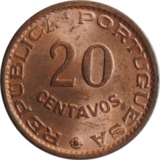 St. Thomas & Prince Island 20 centavos 1962, UNC, "Portuguese Colony - Escudo (1914 - 1976)"