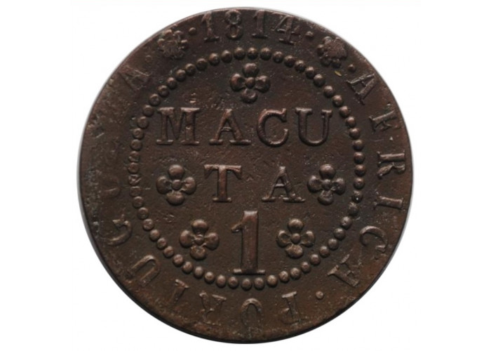Angola 1 macuta 1814, XF, "Portuguese colony (1693 - 1860)"
