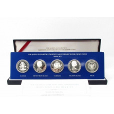 British Territories 5, 10, 25 dollars 1983, PROOF SET, "The Coronation Jubilee Crown Coins"